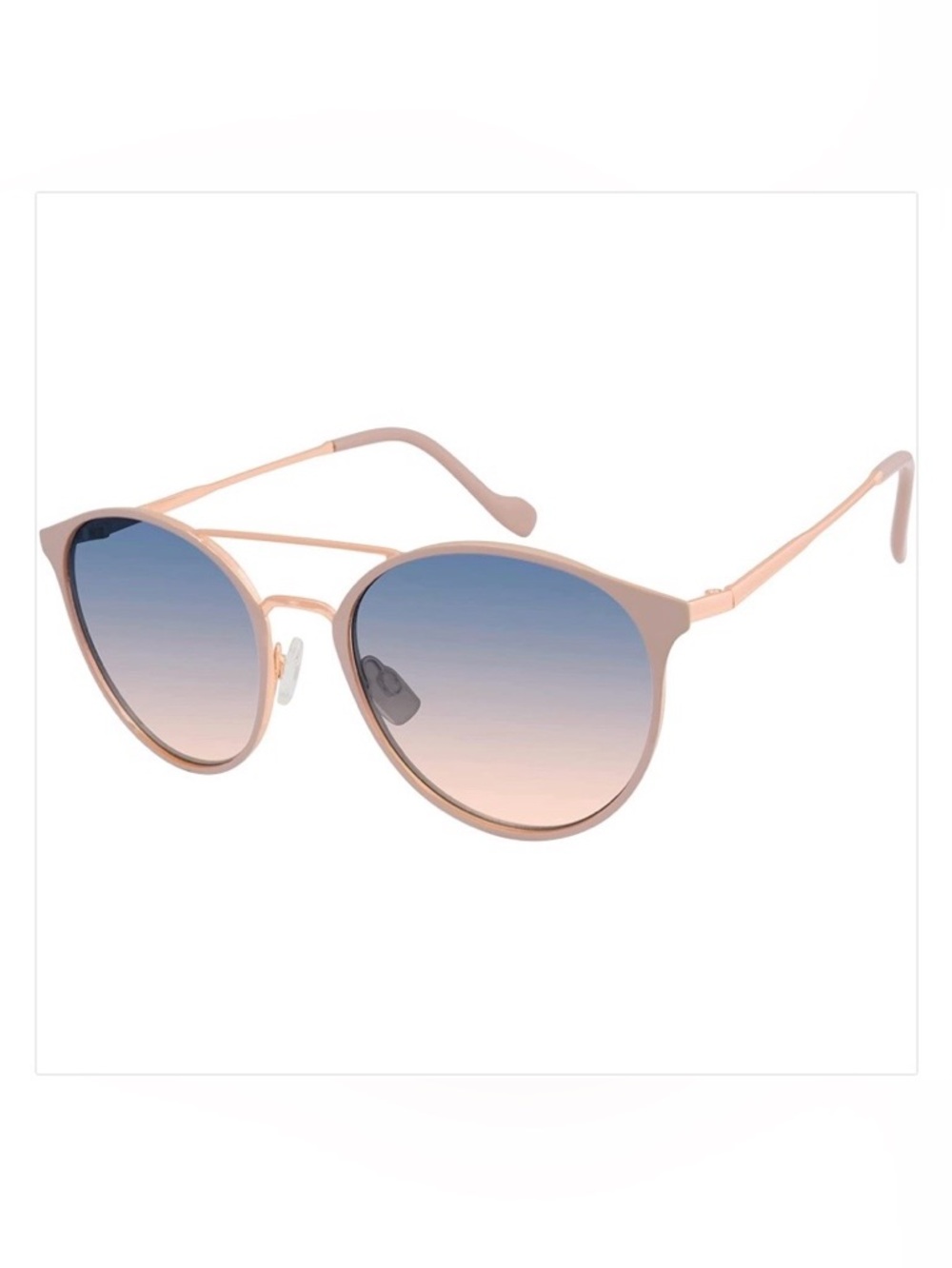 Jessica Simpson Round Metal Sunglasses Nude Gold Retro UV Protection J5564